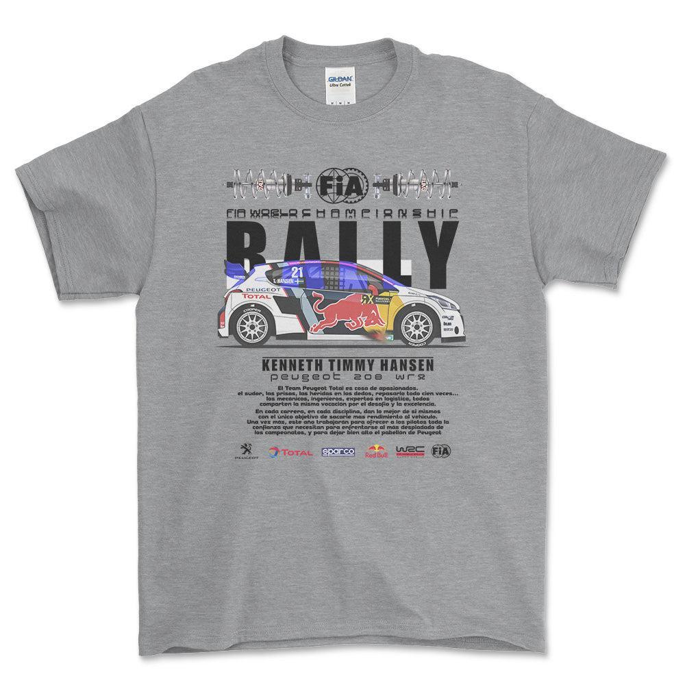Peugeot 208 WRX - Unisex T-Shirt , Bomuld-Beklædning-Peugeot-Grå Sport-S-Forside-Garage Culture Shop- garage - man cave - merchandise