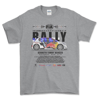 Peugeot 208 WRX - Unisex T-Shirt , Bomuld-Beklædning-Peugeot-Grå Sport-S-Forside-Garage Culture Shop- garage - man cave - merchandise