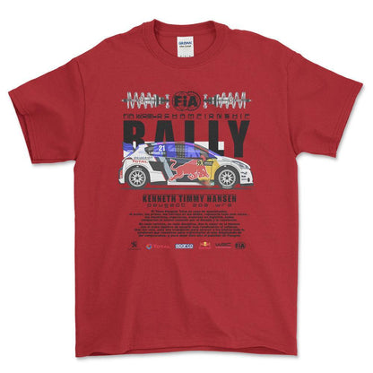 Peugeot 208 WRX - Unisex T-Shirt , Bomuld-Beklædning-Peugeot-Rød-S-Forside-Garage Culture Shop- garage - man cave - merchandise