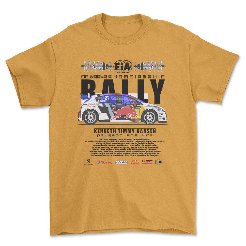 Peugeot 208 WRX - Unisex T-Shirt , Bomuld-Beklædning-Peugeot-Guld-S-Forside-Garage Culture Shop- garage - man cave - merchandise