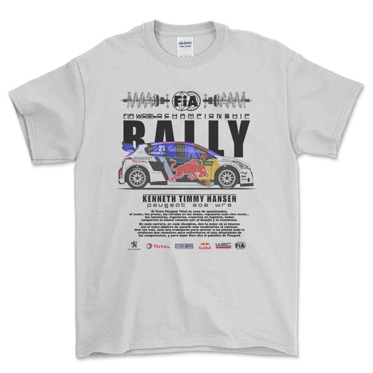 Peugeot 208 WRX - Unisex T-Shirt , Bomuld-Beklædning-Peugeot-Hvid-S-Forside-Garage Culture Shop- garage - man cave - merchandise