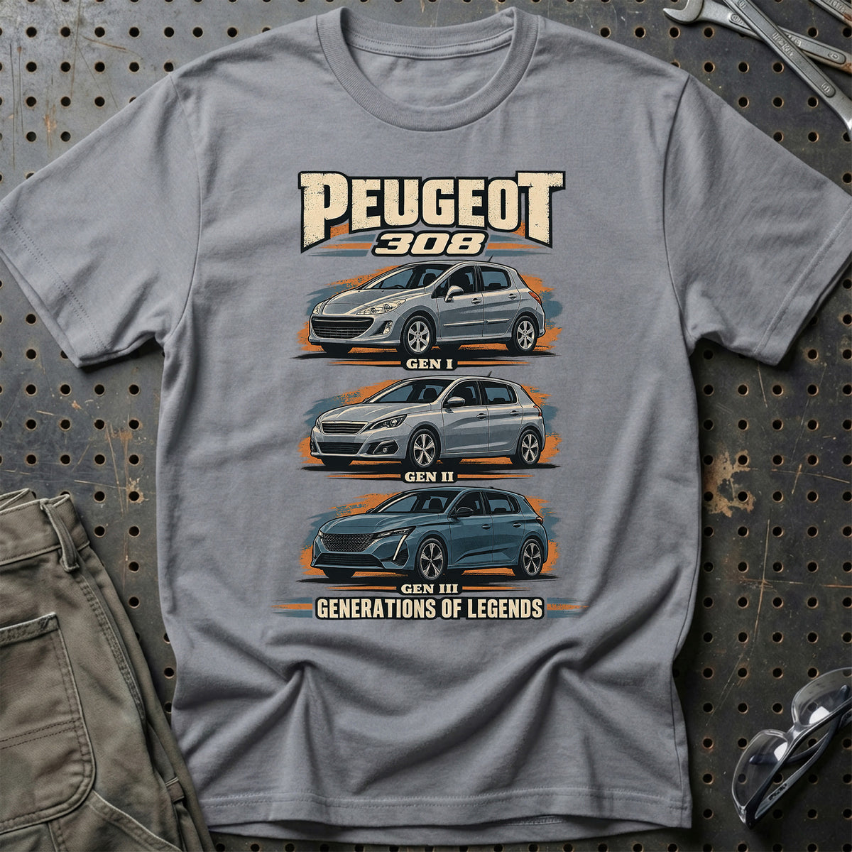 
Peugeot 308 – Generations of Legends T-Shirt – Grå Sport