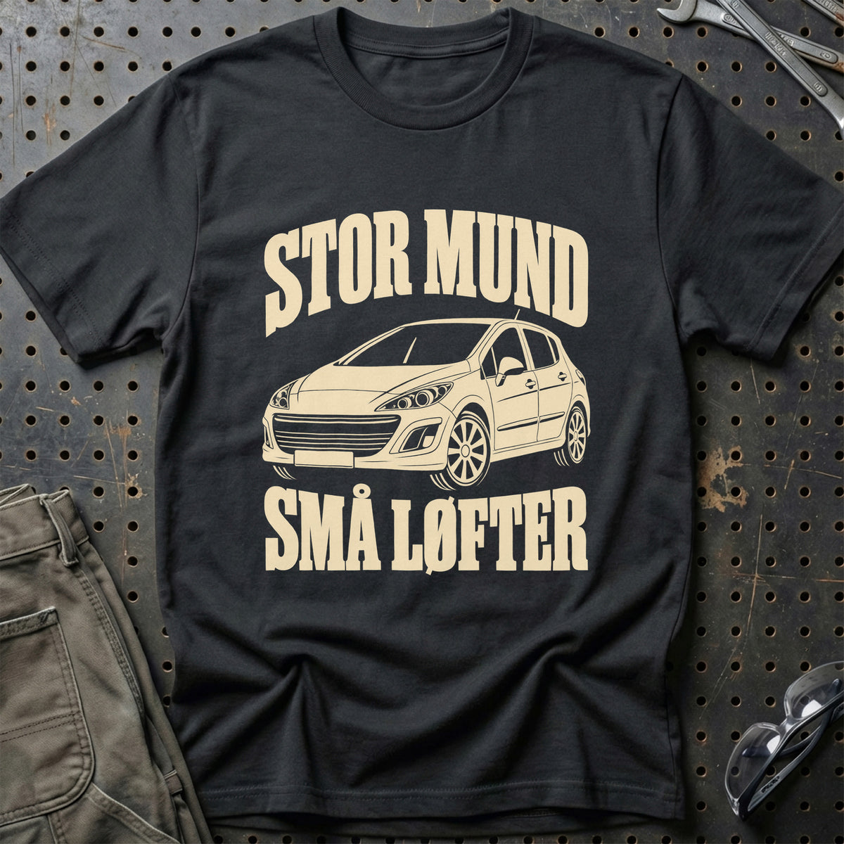 
Peugeot 308 I – Stor mund små løfter – Unisex T-Shirt – Sort