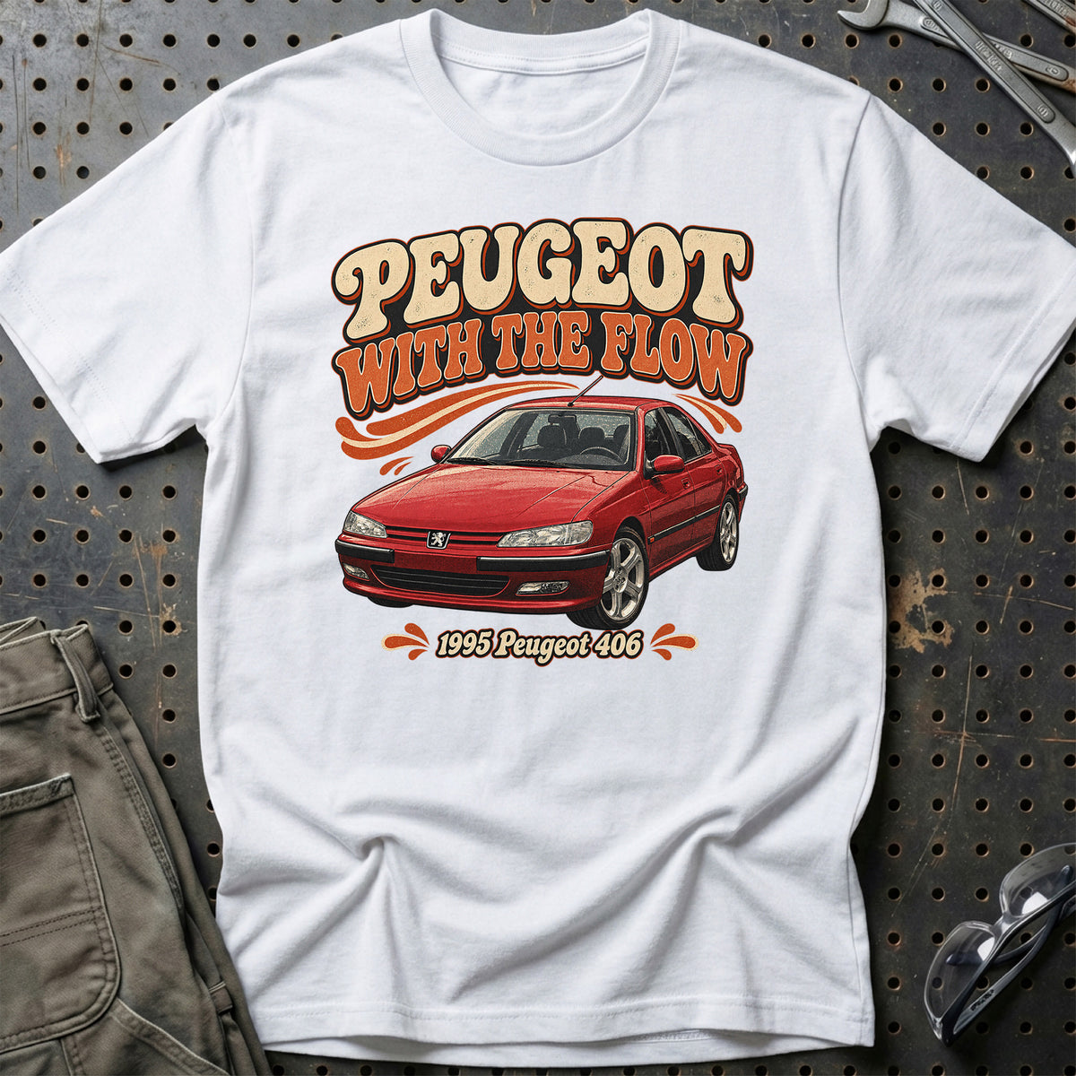 
Peugeot 406 1995 – Peugeot with the Flow T-Shirt – Hvid