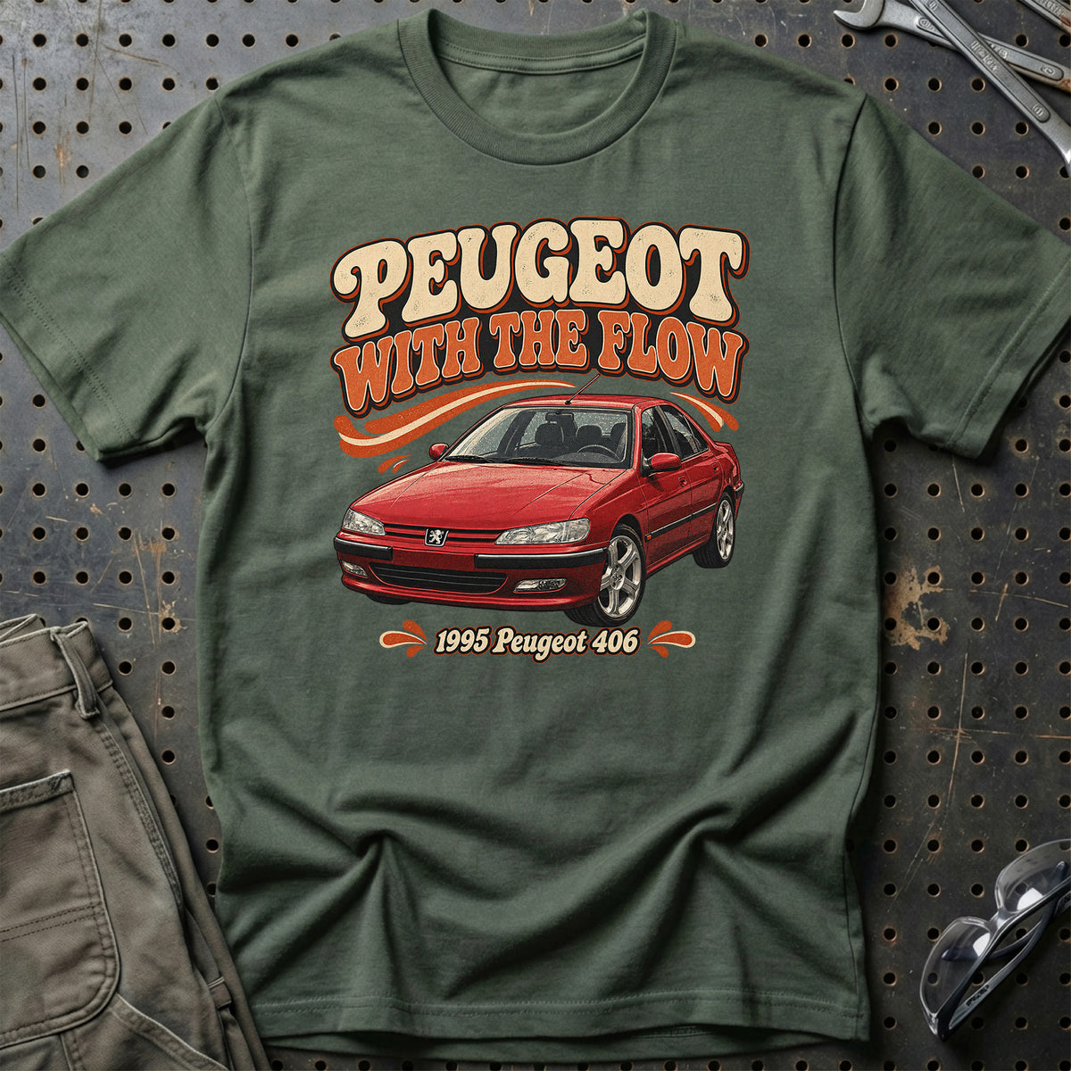
Peugeot 406 1995 – Peugeot with the Flow T-Shirt – Grøn Militær
