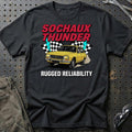 Peugeot 504 Sochaux Thunder Rugged Reliability T-Shirt-Beklædning-Peugeot-Sort-S-Garage Culture Shop- garage - man cave - merchandise