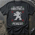 Peugeot - All I Want For Christmas T-Shirt-Beklædning-Peugeot-Sort-S-Garage Culture Shop- garage - man cave - merchandise
