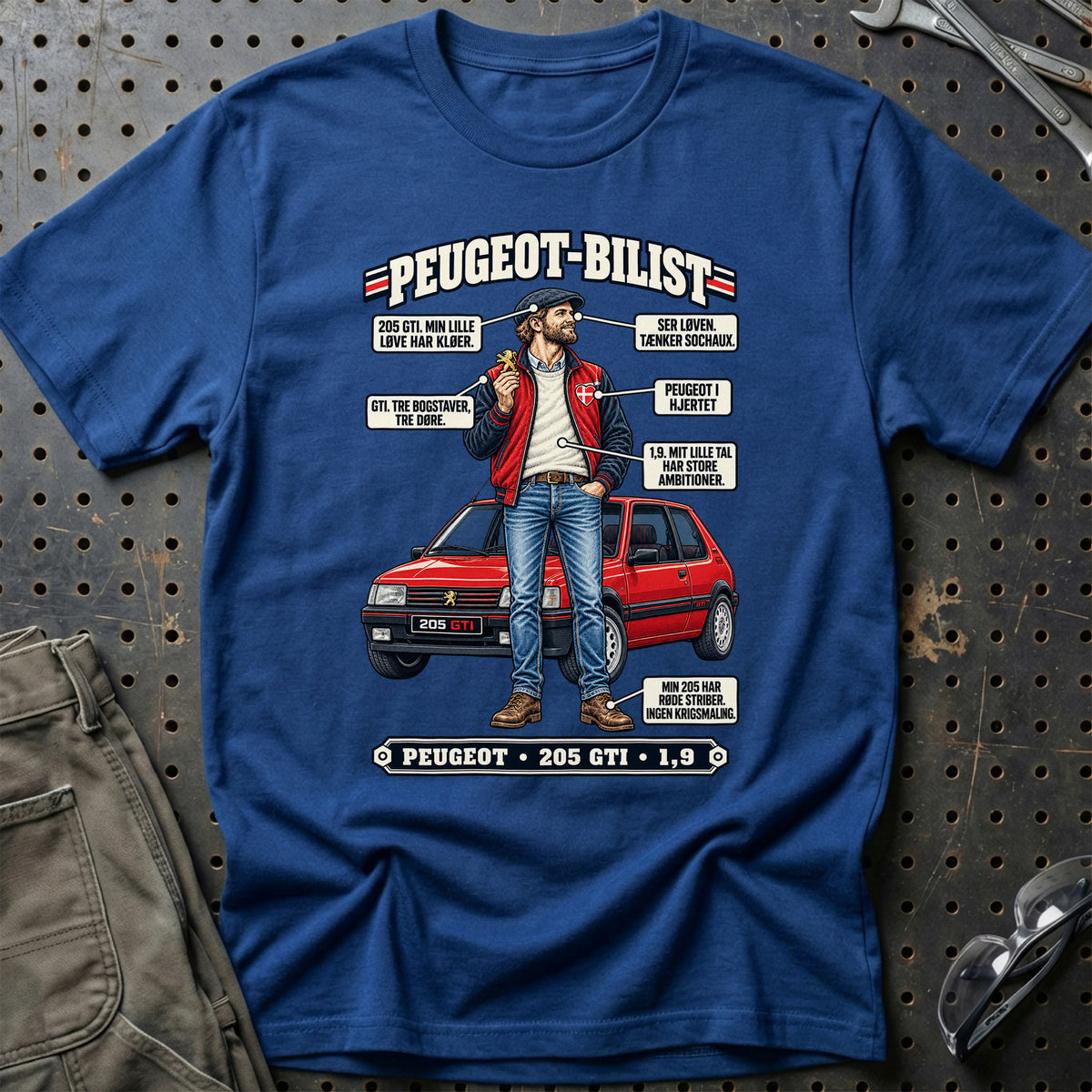 
Peugeot-Bilist T-Shirt – Blå Royal