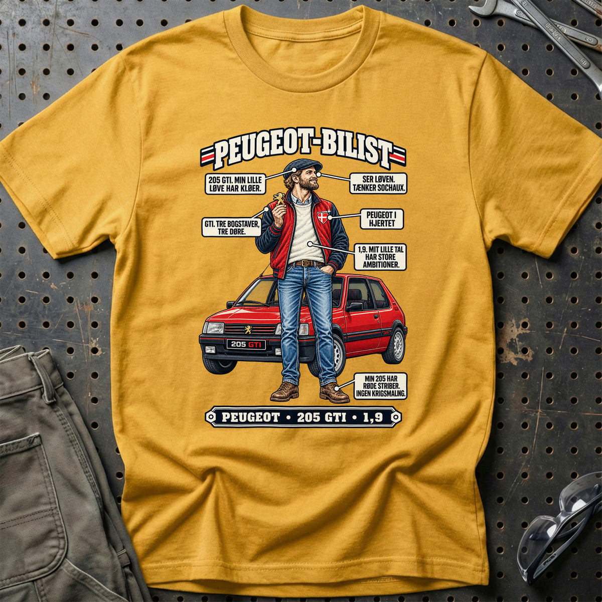 
Peugeot-Bilist T-Shirt – Guld