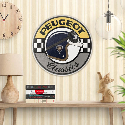 Peugeot Classics Runde Skilte , Musemåtte Rundt , Kop Underlag, Underlagssæt-Runde Skilte-Peugeot-Garage Culture Shop- garage - man cave - merchandise