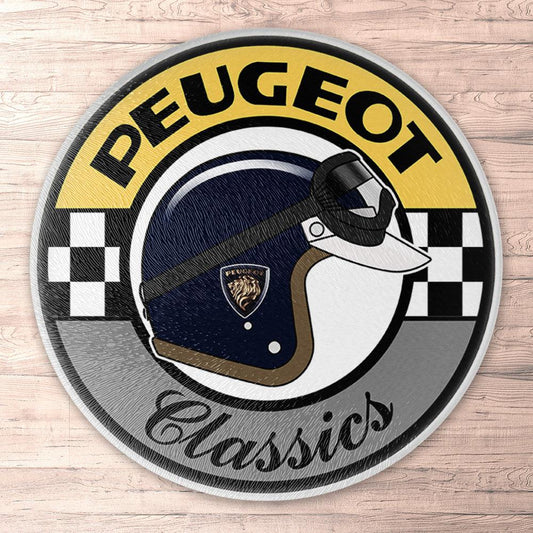 Peugeot Classics Runde Skilte , Musemåtte Rundt , Kop Underlag, Underlagssæt-Runde Skilte-Peugeot-Garage Culture Shop- garage - man cave - merchandise