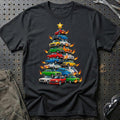 Peugeot Juletræ Christmas Tree T-Shirt-Beklædning-Peugeot-Sort-S-Garage Culture Shop- garage - man cave - merchandise