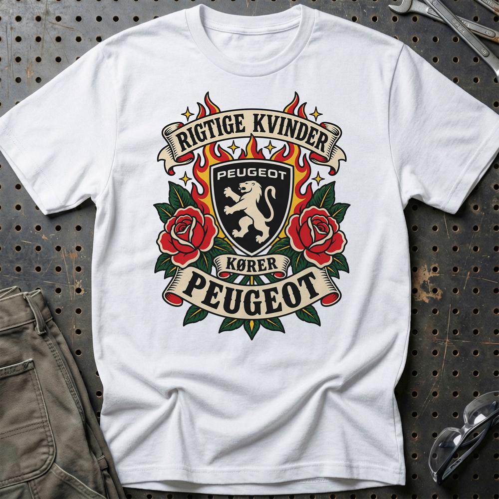 
Produktbillede af Peugeot Rigtige Kvinder Kører – Roser og Flammer T-Shirt