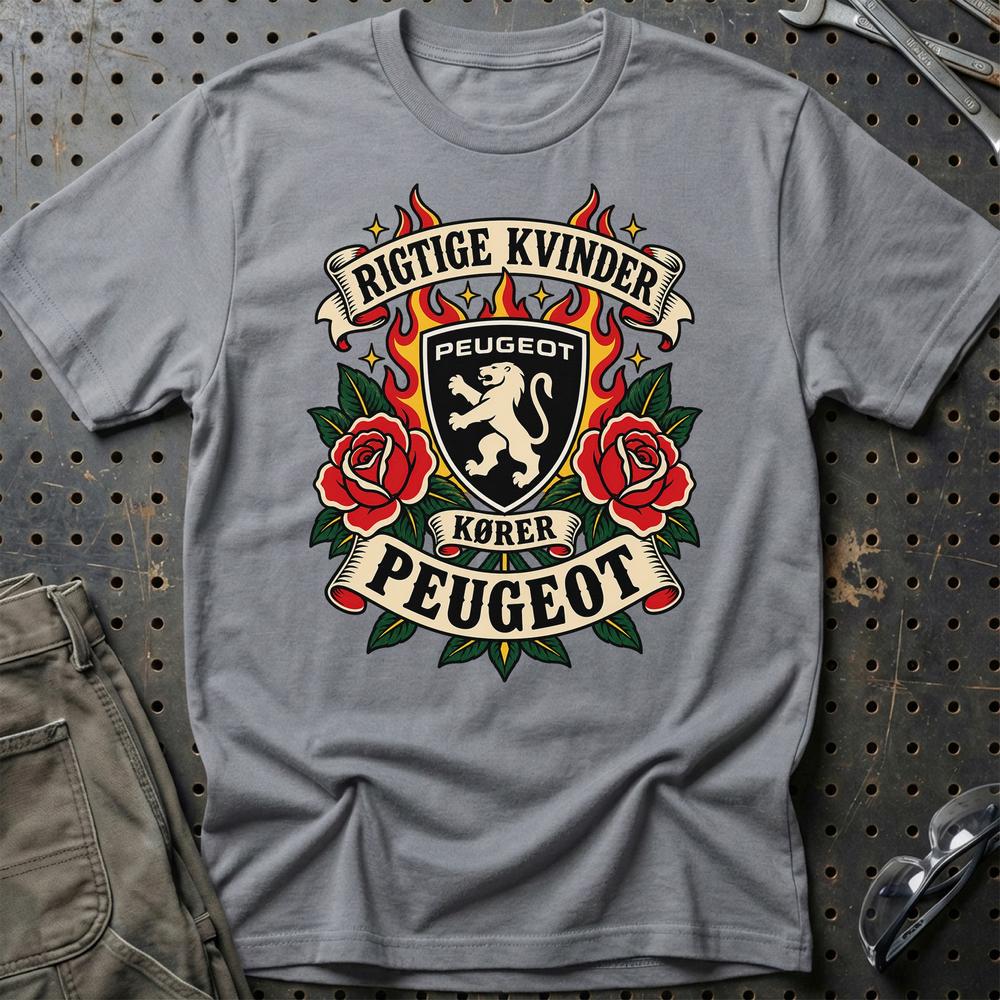
Produktbillede af Peugeot Rigtige Kvinder Kører – Roser og Flammer T-Shirt