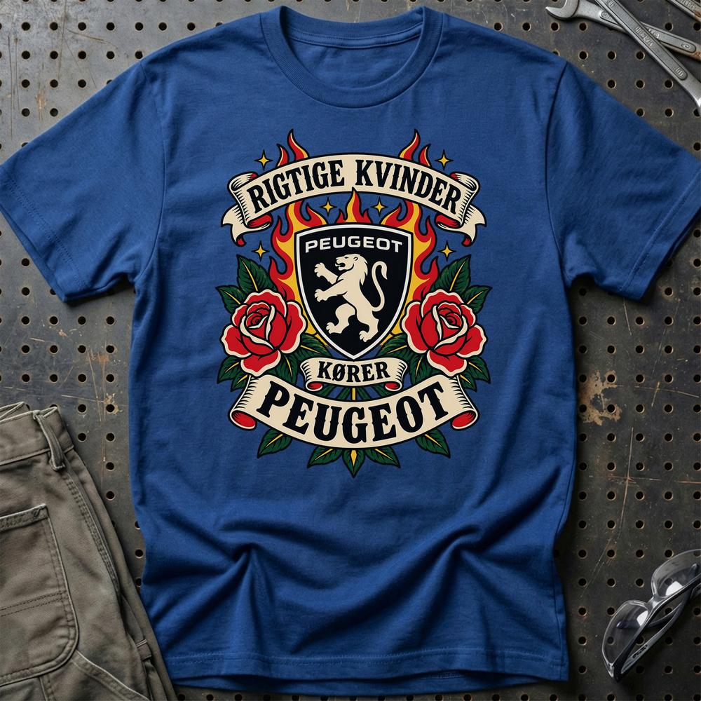 
Produktbillede af Peugeot Rigtige Kvinder Kører – Roser og Flammer T-Shirt
