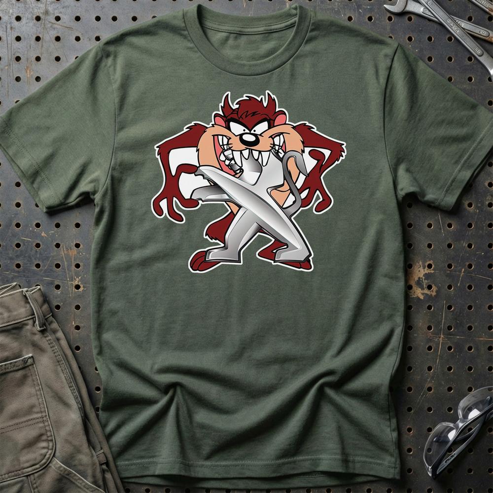Peugeot TAZ T-Shirt-Beklædning-Peugeot-Grøn Militær-S-Garage Culture Shop- garage - man cave - merchandise