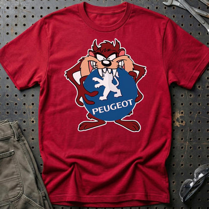 Peugeot TAZ Unisex T-Shirt , Bomuld-Beklædning-Peugeot-Rød-S-Garage Culture Shop- garage - man cave - merchandise