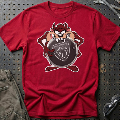 Peugeot TAZ Unisex T-Shirt , Bomuld-Beklædning-Peugeot-Rød-S-Garage Culture Shop- garage - man cave - merchandise