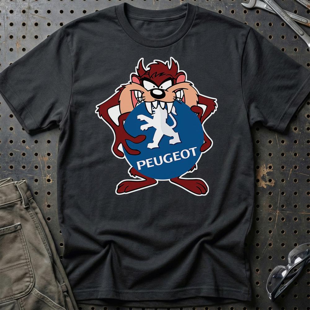 Peugeot TAZ Unisex T-Shirt , Bomuld-Beklædning-Peugeot-Sort-S-Garage Culture Shop- garage - man cave - merchandise