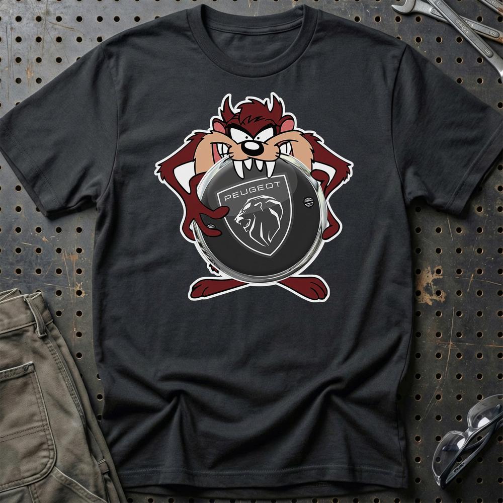 Peugeot TAZ Unisex T-Shirt , Bomuld-Beklædning-Peugeot-Sort-S-Garage Culture Shop- garage - man cave - merchandise