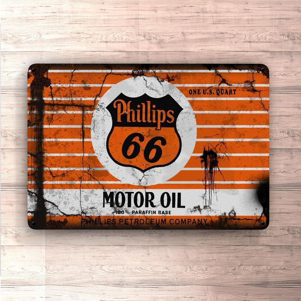 Phillips 66 Motorolie Skilte, Musemåtte, Dørmåtte , Plakat-Skilte-Motoroil-Garage Culture Shop- garage - man cave - merchandise
