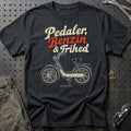 Piaggio Ciao – Pedaler, Benzin & Frihed T-Shirt-Beklædning-Piaggio-Sort-S-Garage Culture Shop- garage - man cave - merchandise