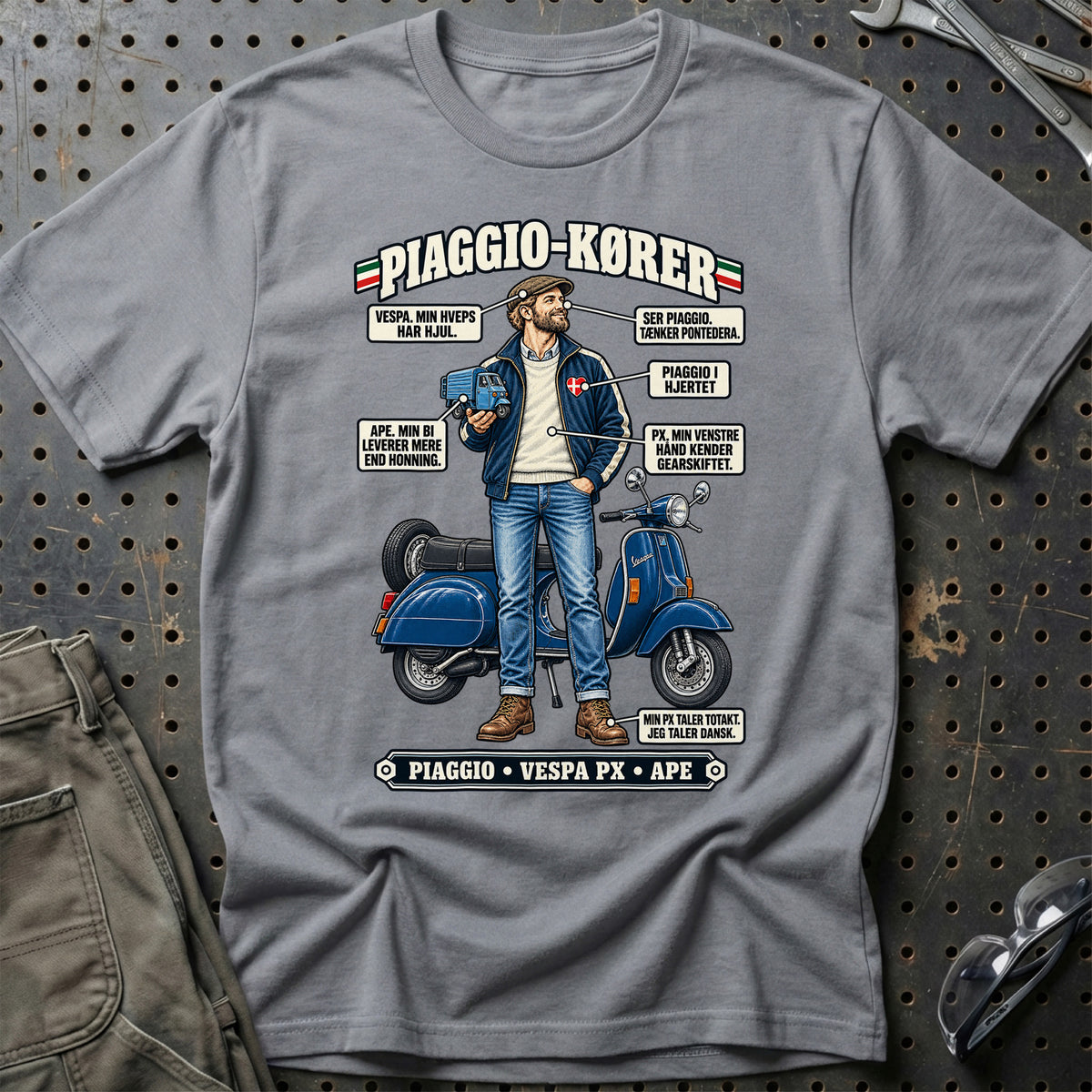 
Piaggio-Kører T-Shirt – Grå Sport