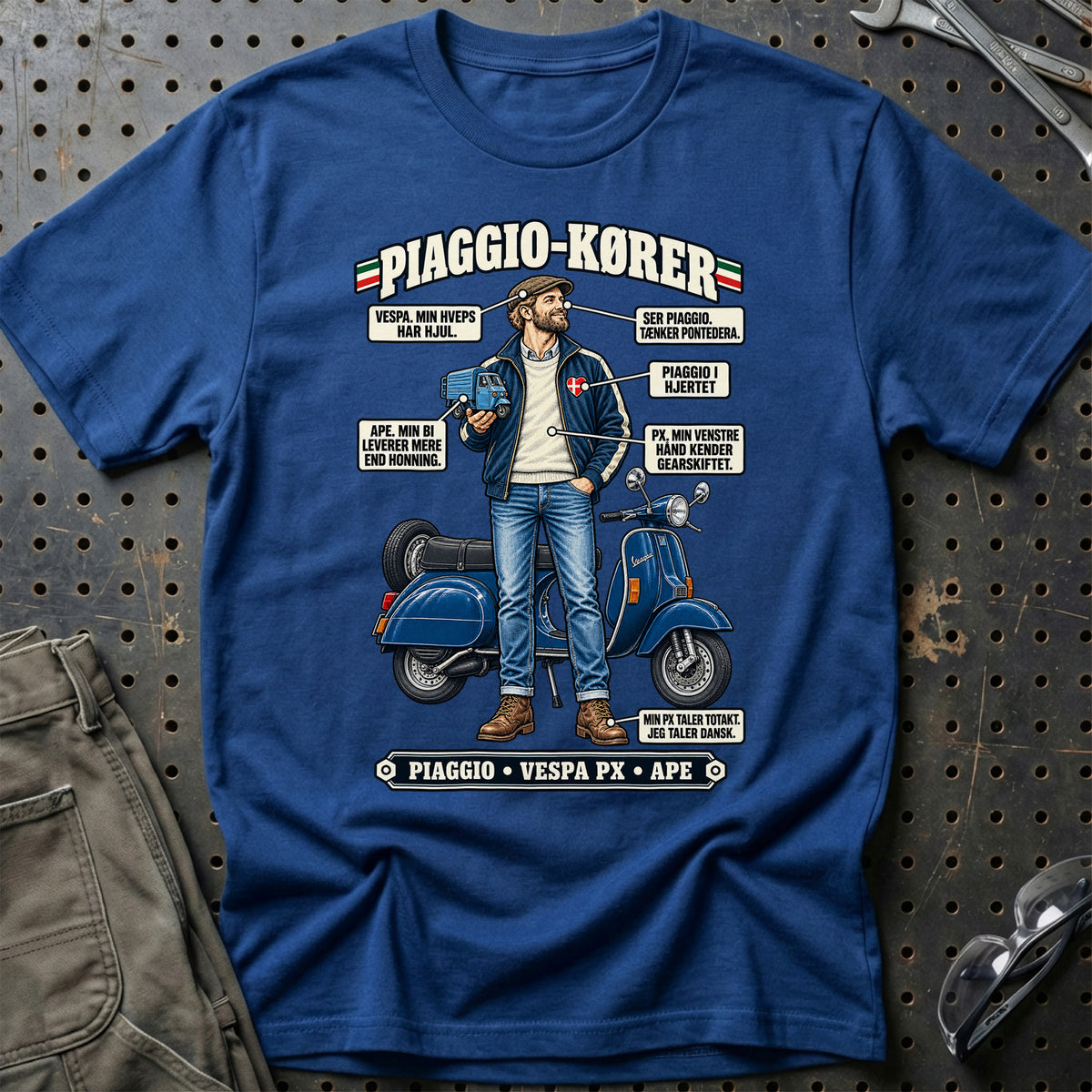 
Piaggio-Kører T-Shirt – Blå Royal