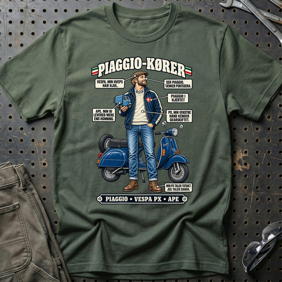 
Piaggio-Kører T-Shirt – Grøn Militær