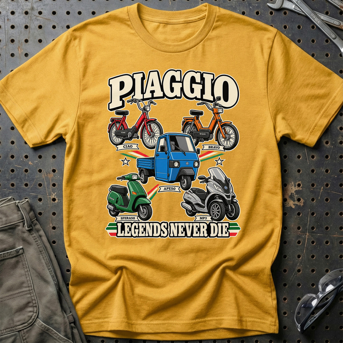 
Produktbillede af Piaggio Legends Never Die T-Shirt
