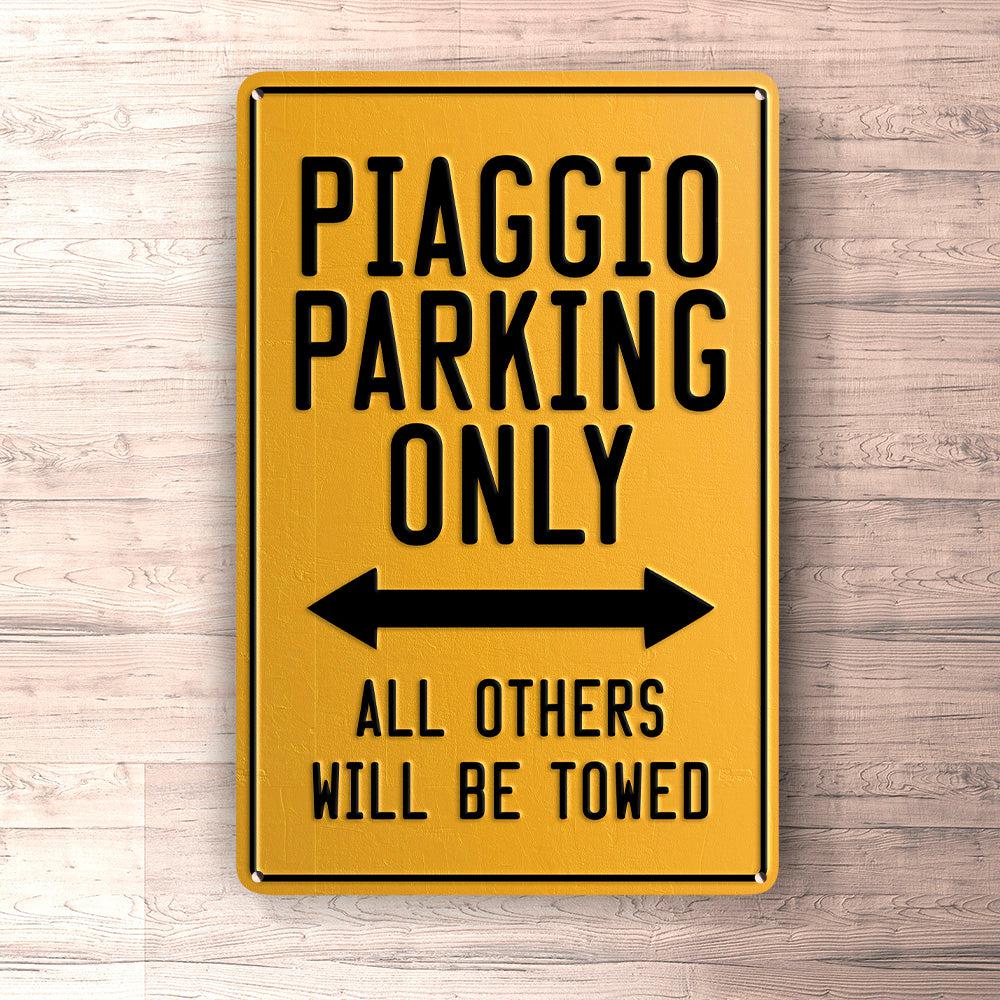 Piaggio Parking Only Skilte, Musemåtte, Dørmåtte-Parking skilte-Piaggio-Garage Culture Shop- garage - man cave - merchandise