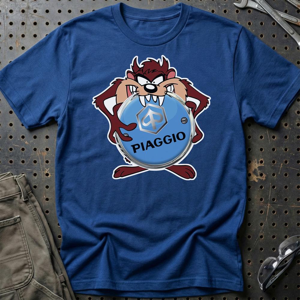 Piaggio TAZ T-Shirt-Beklædning-Piaggio-Blå Royal-S-Garage Culture Shop- garage - man cave - merchandise