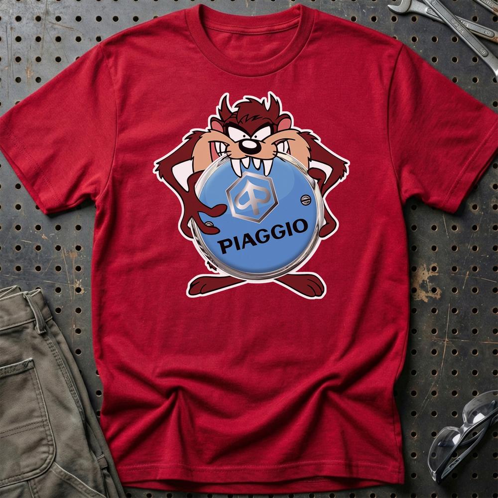 Piaggio TAZ T-Shirt-Beklædning-Piaggio-Rød-S-Garage Culture Shop- garage - man cave - merchandise