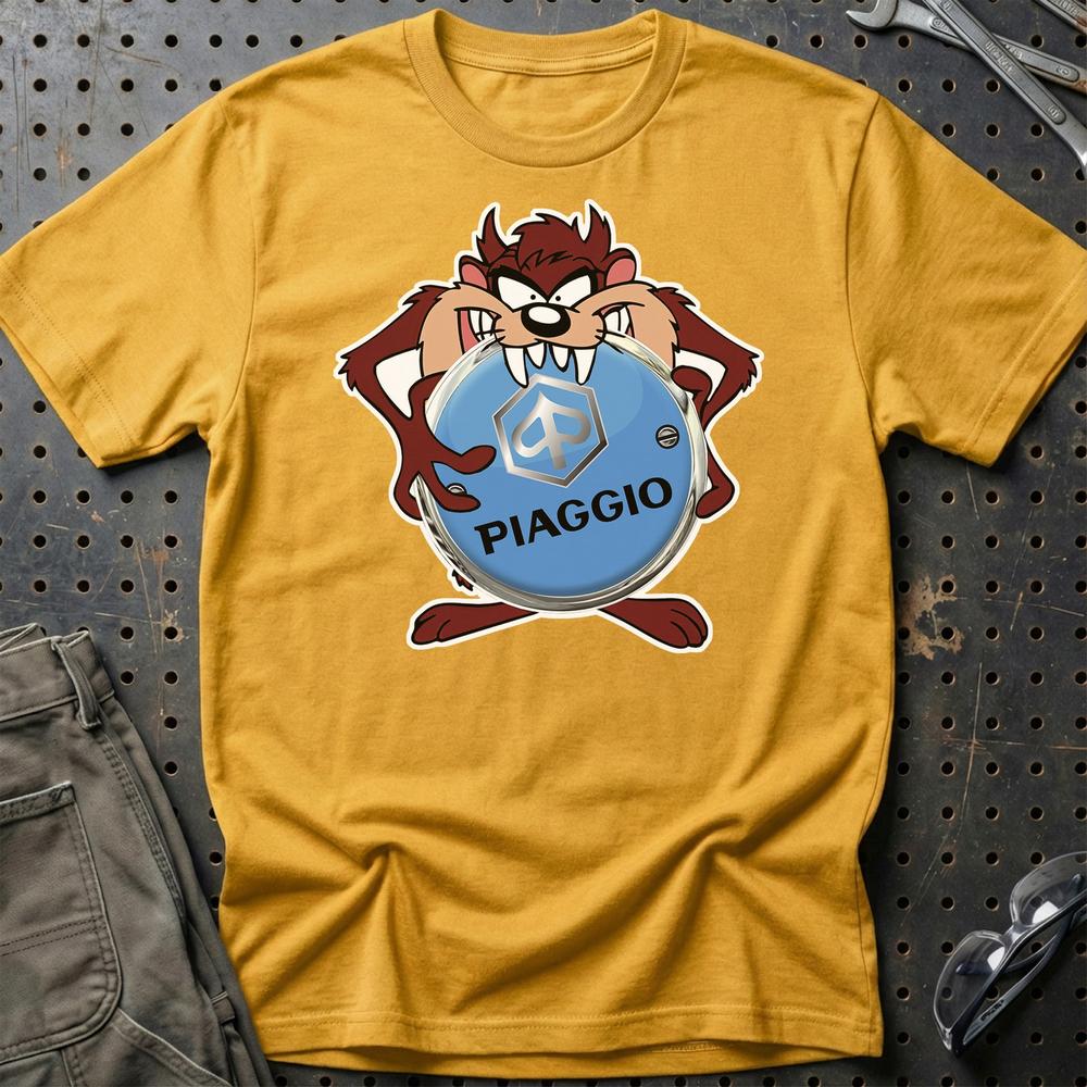 Piaggio TAZ T-Shirt-Beklædning-Piaggio-Guld-S-Garage Culture Shop- garage - man cave - merchandise