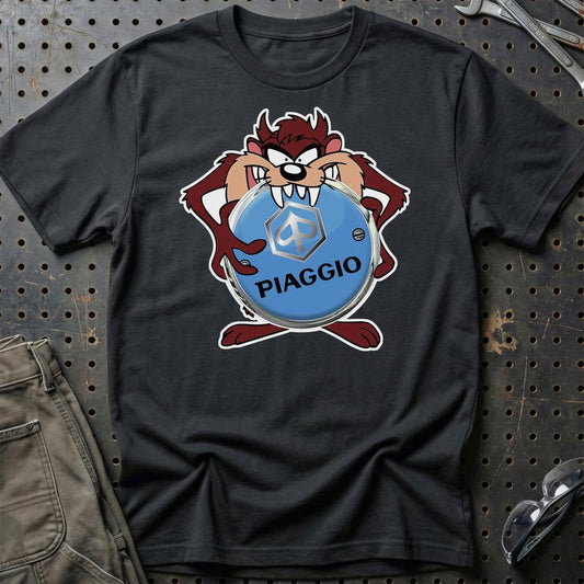 Piaggio TAZ Unisex T-Shirt , Bomuld-Beklædning-Piaggio-Sort-S-Garage Culture Shop- garage - man cave - merchandise