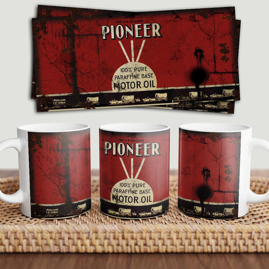 Pioneer Motorolie Keramisk Krus-Krus-Motoroil-Garage Culture Shop- garage - man cave - merchandise