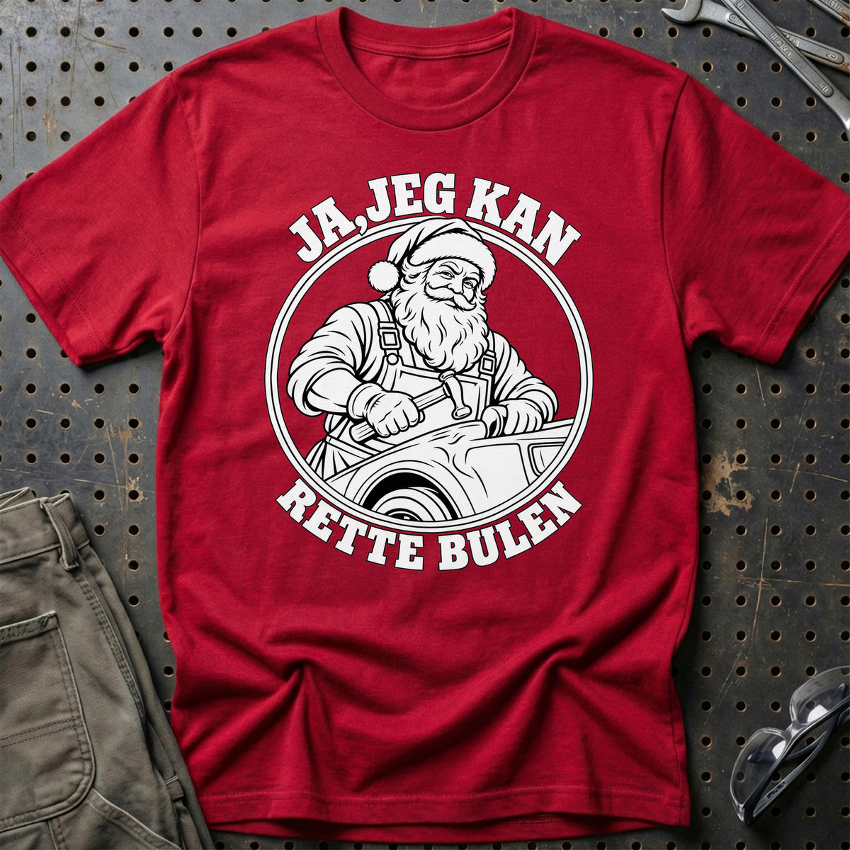 
Pladesmed – Santa Kan Det – Jul T-Shirt – Rød