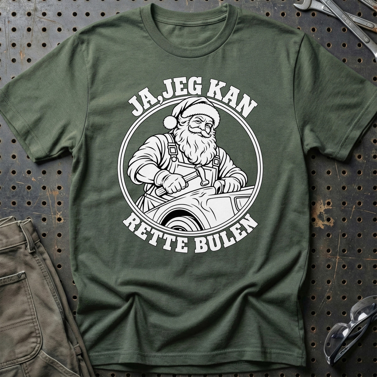 
Pladesmed – Santa Kan Det – Jul T-Shirt – Grøn Militær
