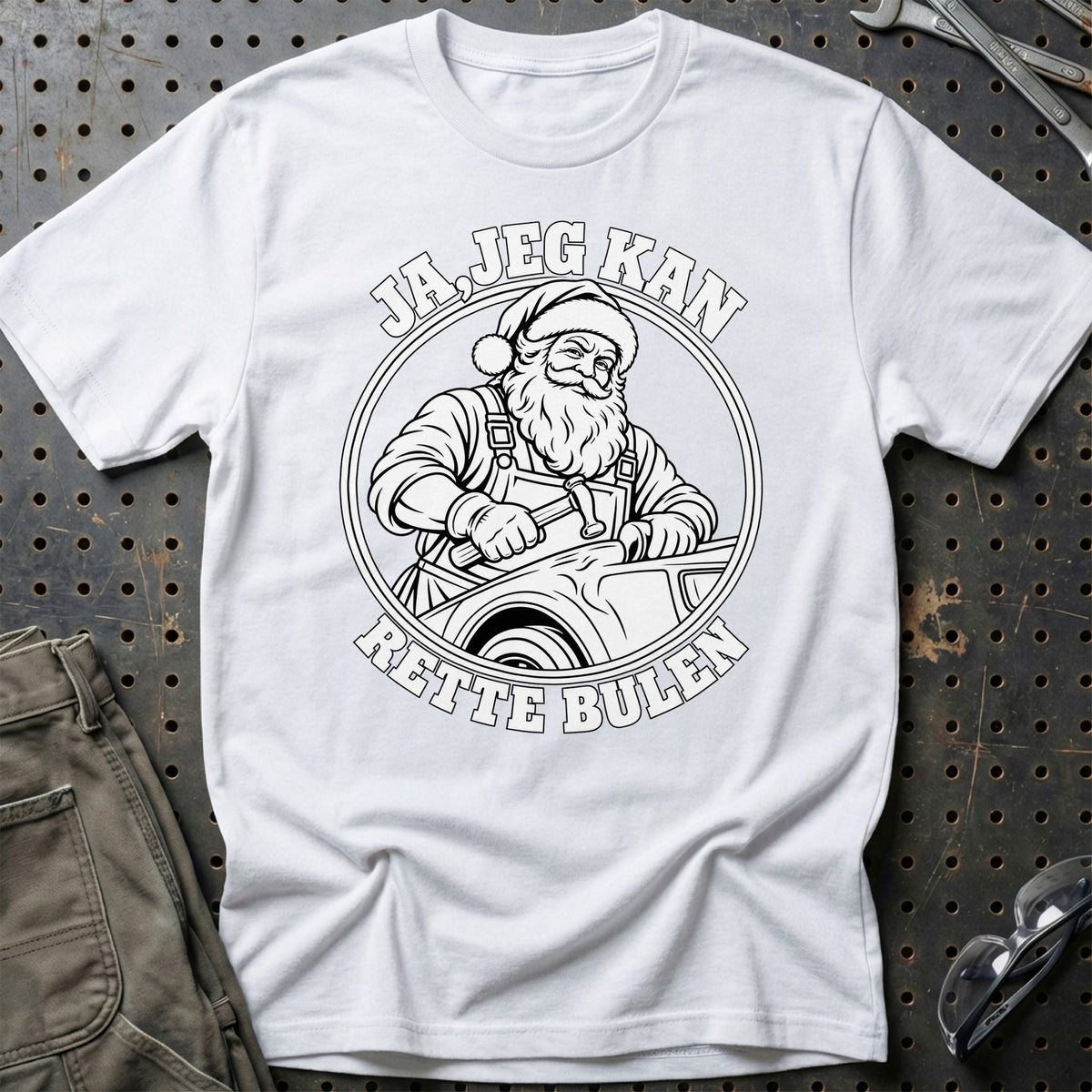 
Pladesmed – Santa Kan Det – Jul T-Shirt – Hvid