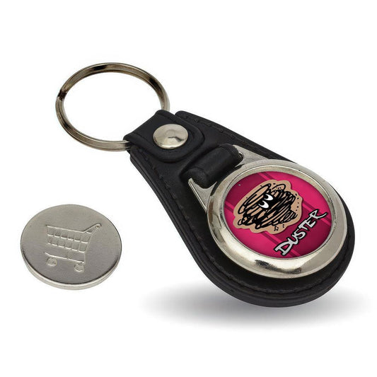 Plymoth Duster - Nøglering med Indkøbsvognsmønt – Metal & Kunstlæder-Nøglering-Plymouth-Garage Culture Shop- garage - man cave - merchandise