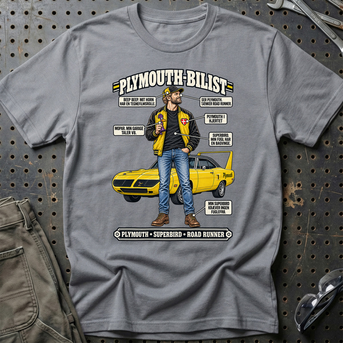 
Plymouth-Bilist T-Shirt – Grå Sport