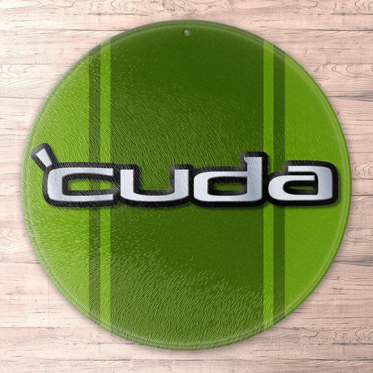 Plymouth 'Cuda 1970 - 1974 Runde Skilte , Musemåtte Rundt , Kop Underlag, Underlagssæt-Runde Skilte-Plymouth-Garage Culture Shop- garage - man cave - merchandise