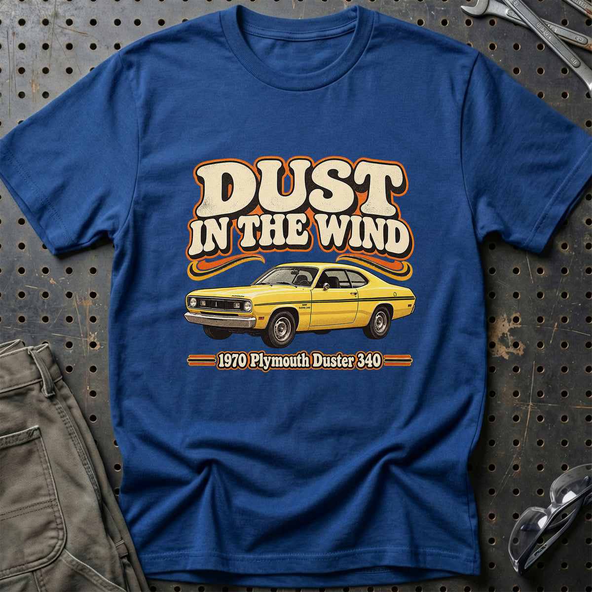 
Plymouth Duster 340 1970 – Dust in the Wind T-Shirt – Blå Royal