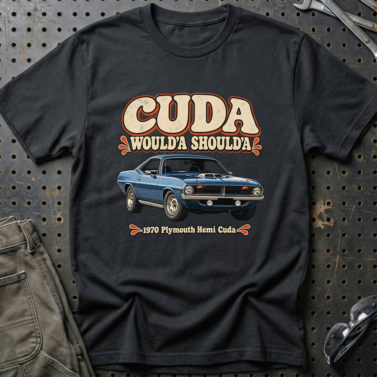 
Plymouth Hemi Cuda 1970 – Cuda Would'a Should'a T-Shirt – Sort