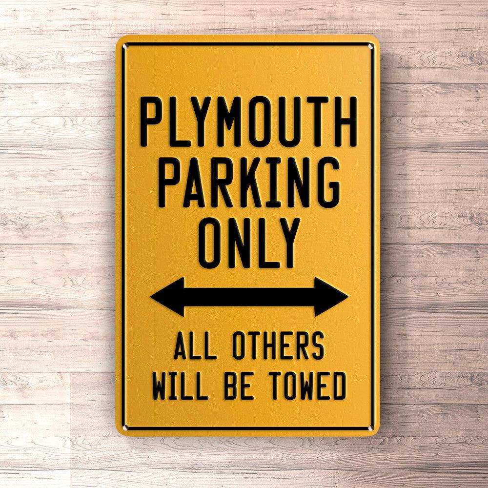 Plymouth Parking Only Skilte, Musemåtte, Dørmåtte , Plakat-Parking skilte-Plymouth-Garage Culture Shop- garage - man cave - merchandise