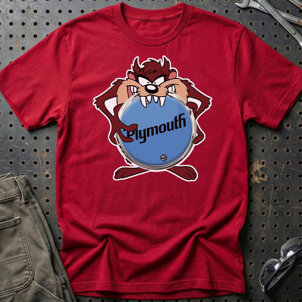 Plymouth TAZ T-Shirt-Beklædning-Plymouth-Rød-S-Garage Culture Shop- garage - man cave - merchandise