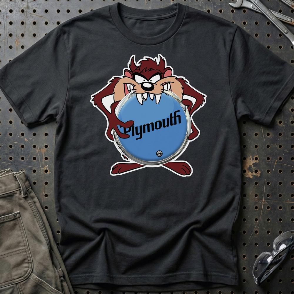 Plymouth TAZ T-Shirt-Beklædning-Plymouth-Sort-S-Garage Culture Shop- garage - man cave - merchandise