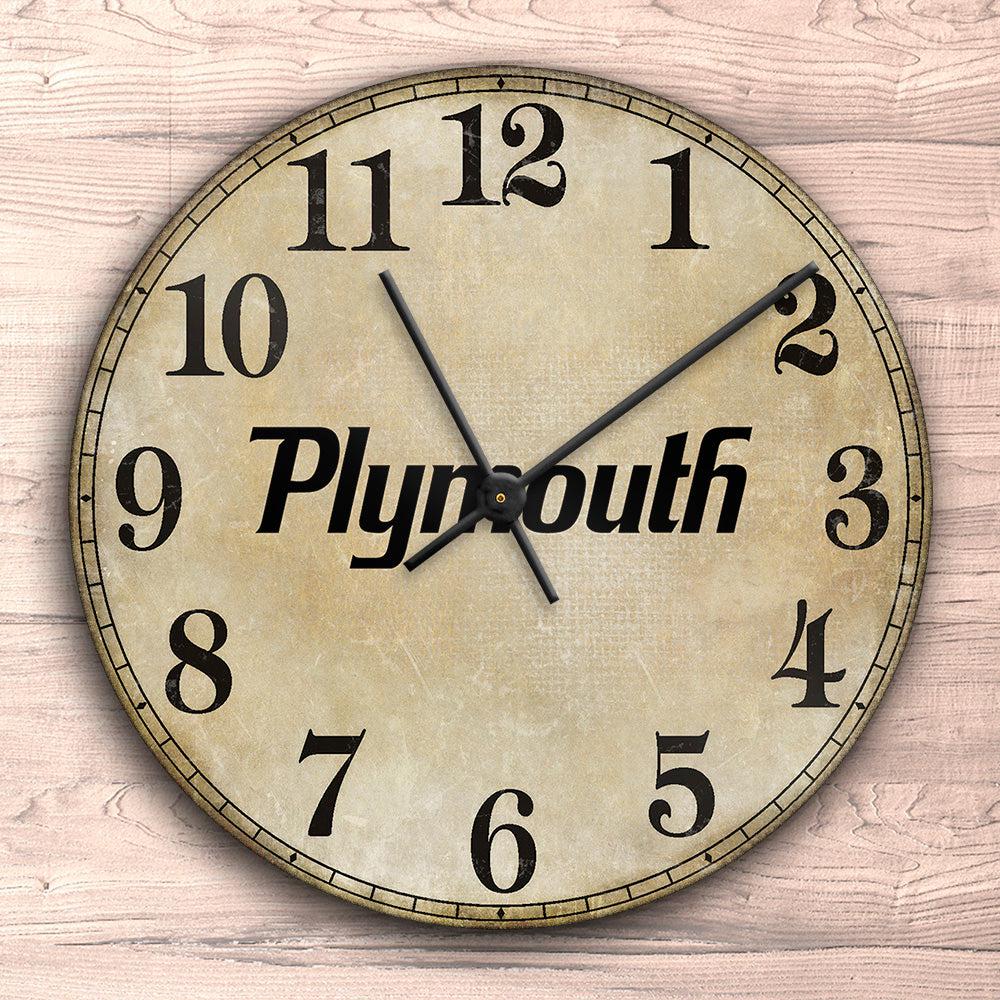 Plymouth Vægur Rundt-Clock-Plymouth-Garage Culture Shop- garage - man cave - merchandise