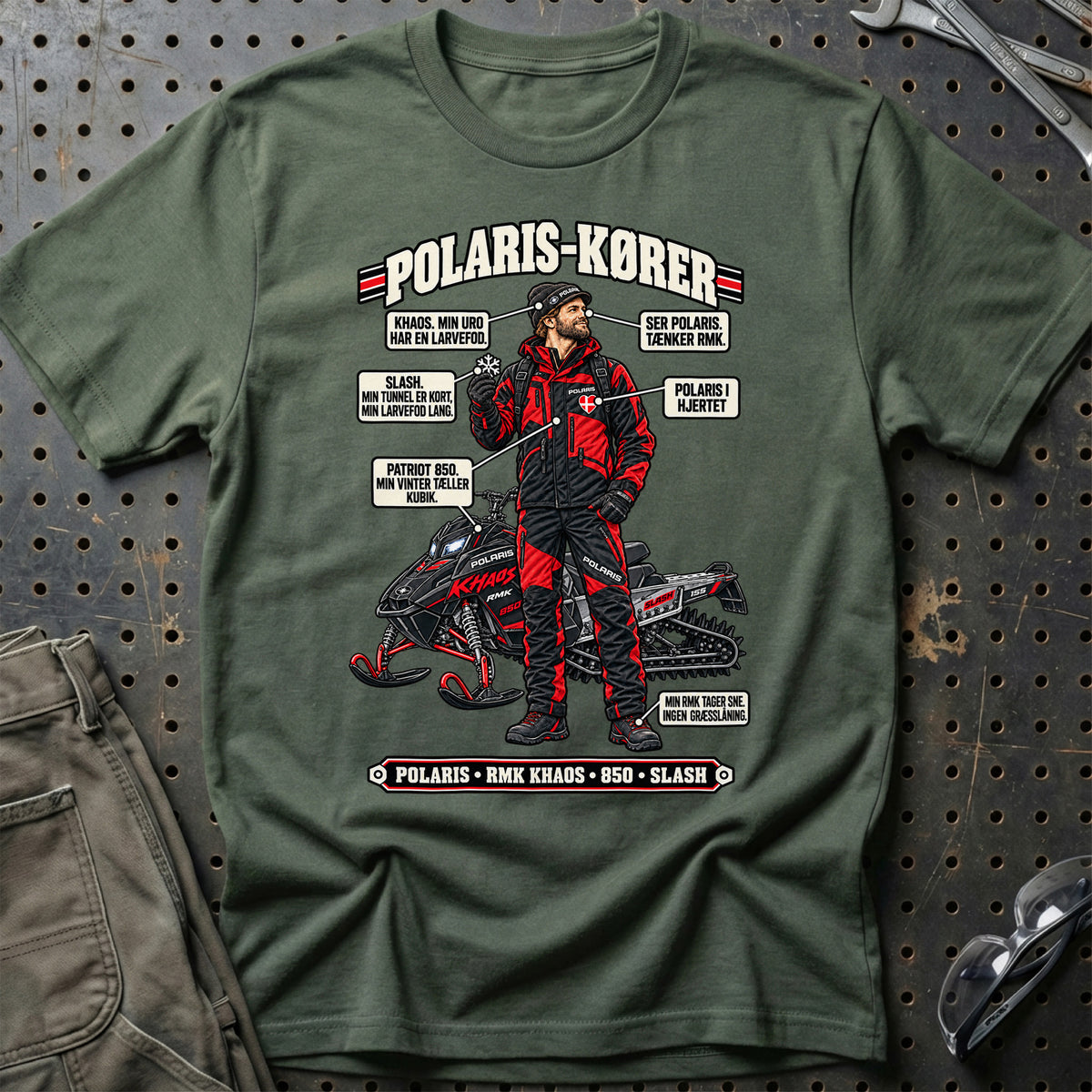 
Polaris-Kører T-Shirt – Grøn Militær