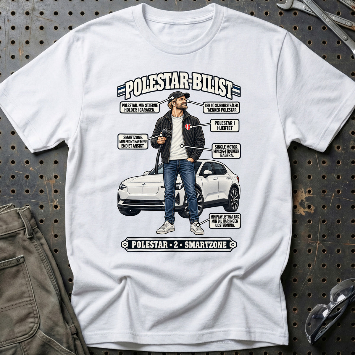 
Polestar-Bilist T-Shirt – Hvid